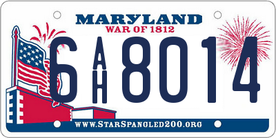 MD license plate 6AH8014