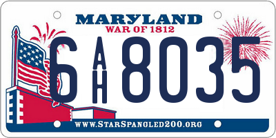 MD license plate 6AH8035