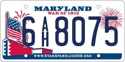 MD license plate 6AH8075