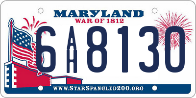 MD license plate 6AH8130