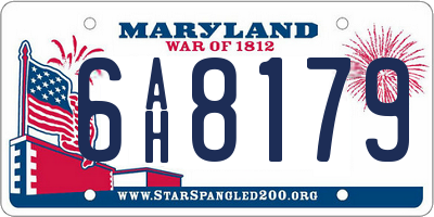 MD license plate 6AH8179