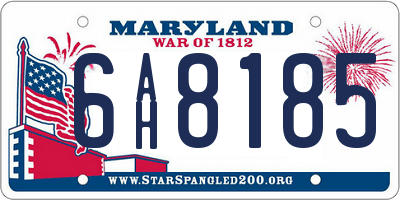 MD license plate 6AH8185