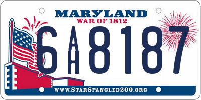 MD license plate 6AH8187
