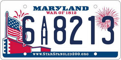 MD license plate 6AH8213