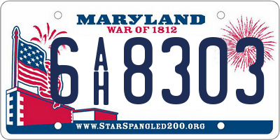 MD license plate 6AH8303
