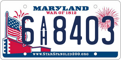 MD license plate 6AH8403