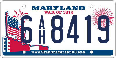 MD license plate 6AH8419