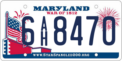 MD license plate 6AH8470