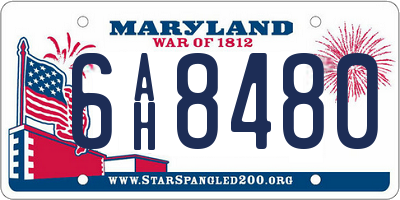 MD license plate 6AH8480