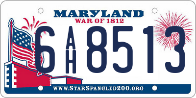 MD license plate 6AH8513