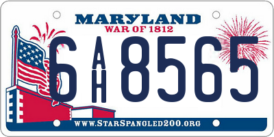 MD license plate 6AH8565
