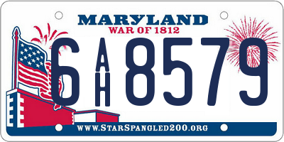 MD license plate 6AH8579