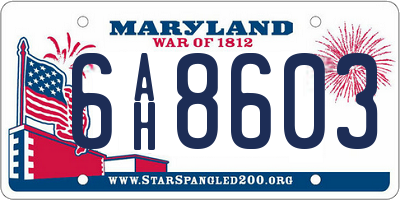 MD license plate 6AH8603