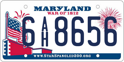 MD license plate 6AH8656