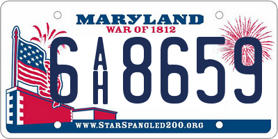 MD license plate 6AH8659