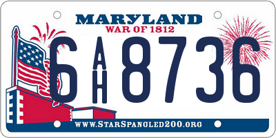 MD license plate 6AH8736