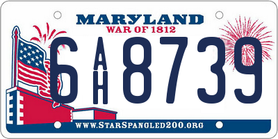 MD license plate 6AH8739