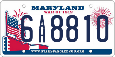 MD license plate 6AH8810