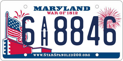 MD license plate 6AH8846