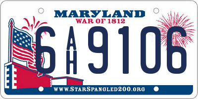 MD license plate 6AH9106
