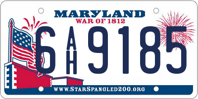 MD license plate 6AH9185
