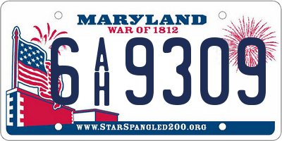 MD license plate 6AH9309