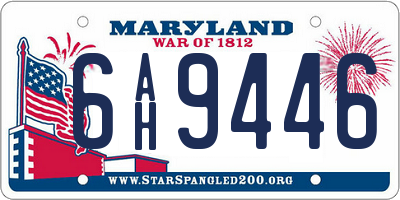 MD license plate 6AH9446