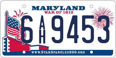 MD license plate 6AH9453