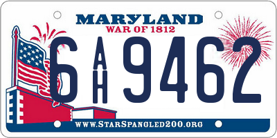 MD license plate 6AH9462