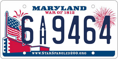 MD license plate 6AH9464