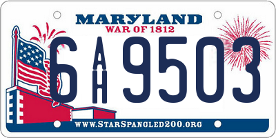 MD license plate 6AH9503