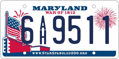MD license plate 6AH9511