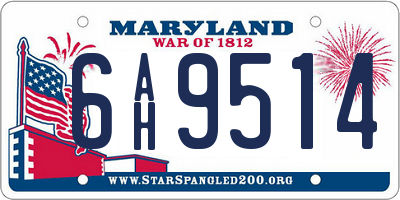MD license plate 6AH9514
