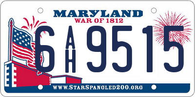 MD license plate 6AH9515