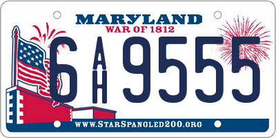 MD license plate 6AH9555