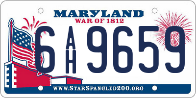 MD license plate 6AH9659