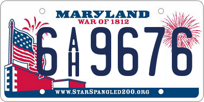 MD license plate 6AH9676