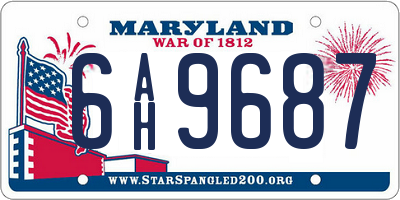 MD license plate 6AH9687