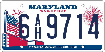 MD license plate 6AH9714