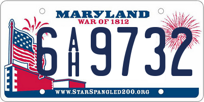 MD license plate 6AH9732