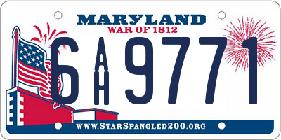 MD license plate 6AH9771