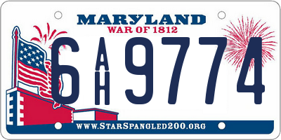 MD license plate 6AH9774