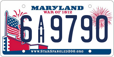MD license plate 6AH9790