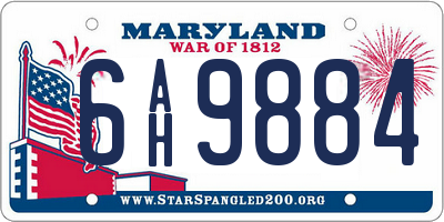 MD license plate 6AH9884