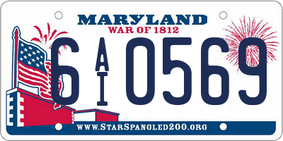 MD license plate 6AI0569