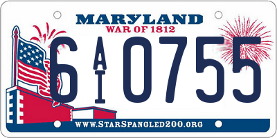 MD license plate 6AI0755