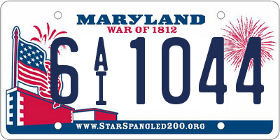 MD license plate 6AI1044
