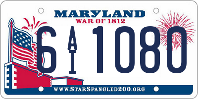 MD license plate 6AI1080