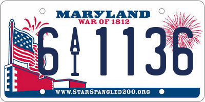 MD license plate 6AI1136