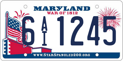 MD license plate 6AI1245